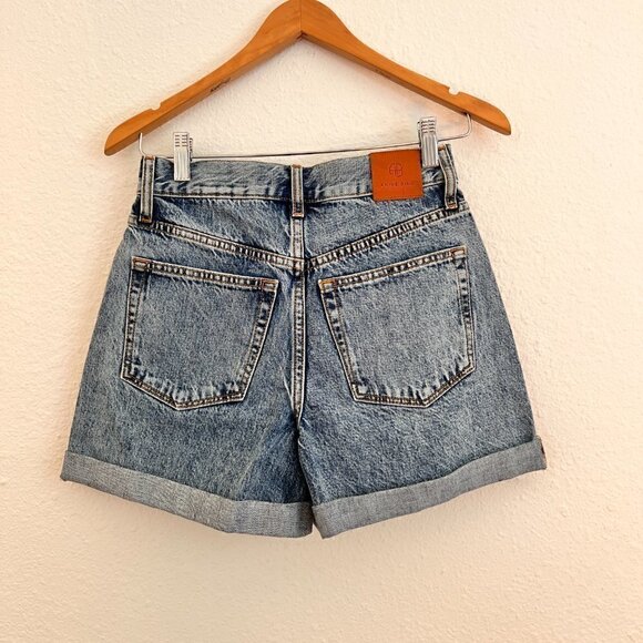 NWT Anine Bing High Rise Vintage Blue Shorts Sample 24‌‌ - Picture 9 of 13